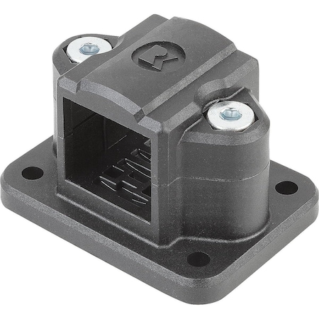 Kipp Tube Clamp With Flange Thermoplastic, For Square Tubes, Comp:Steel, A=30 K0480.30